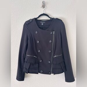 INC International Concepts Black Military Jersey Jacket Size M